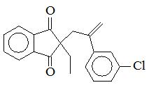 2-[2-(3-氯苯基)丙-2-烯-1-基]-2-乙基茚滿-1,3-二酮；
2-[2-(3-Chlorophenyl)-2-propen-1-yl]-2-ethyl-1H-indene-1,3(2H)-dione；
CPED