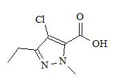 1-甲基-3-乙基-4-氯吡唑-5-甲酸； 
4-Chloro-3-ethyl-1-methyl-1H-pyrazole-5-carboxylic acid；
EMCA